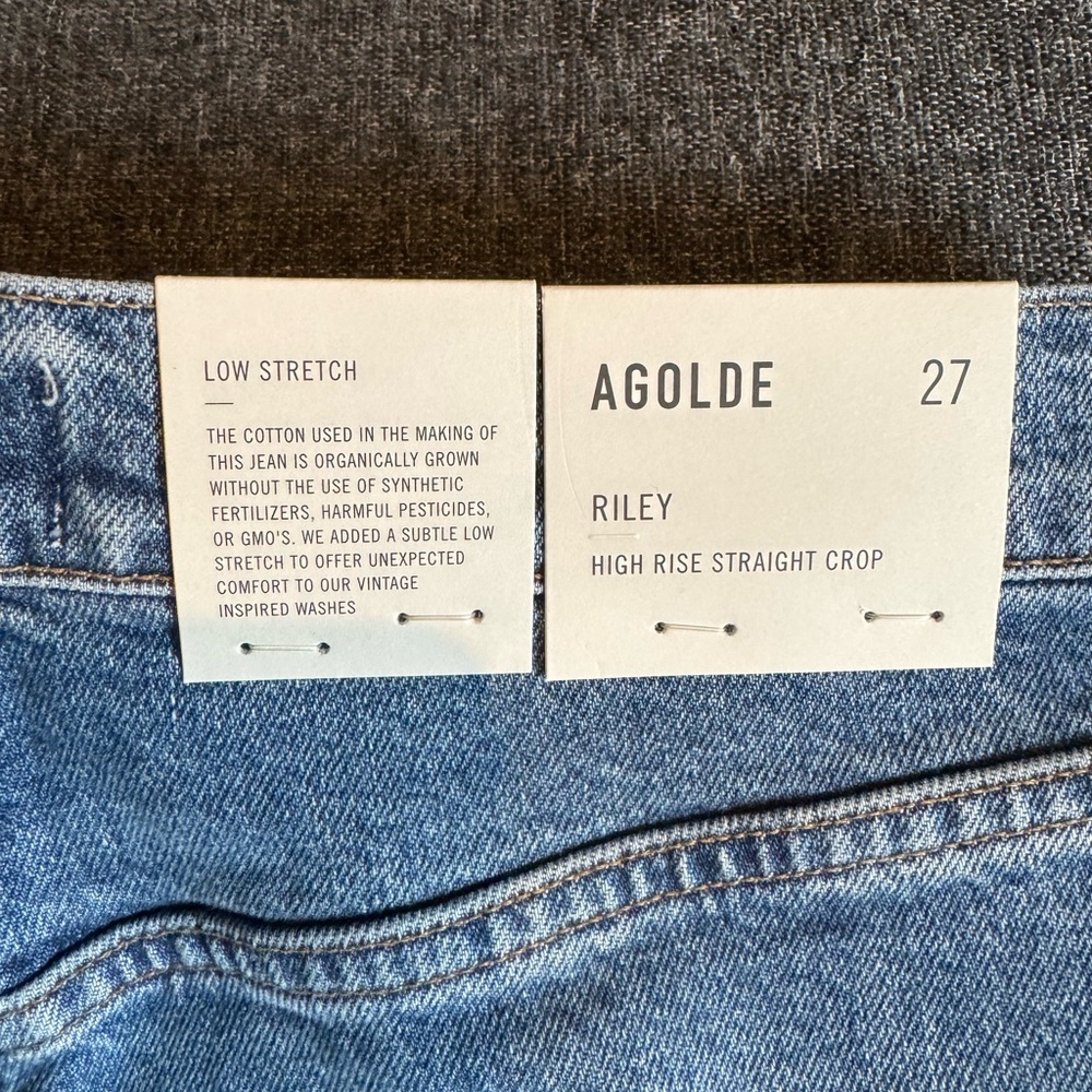 Agolde Riley High Rise Straight Crop, Size 27, NWT